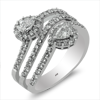 1.35ct.tw. Diamond Fashion Ring In 18K White Gold Two Pear Shape Dia 0.47ct.tw. DKR002863